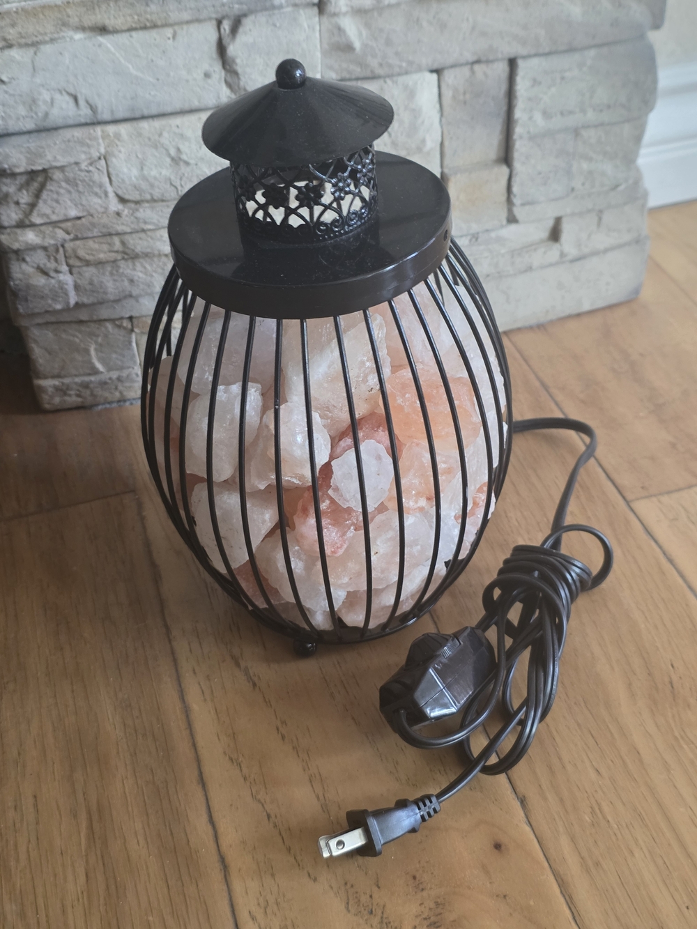 Black Himalayan Salt Lamp Healing  Lantern - Decorative Home Accent
